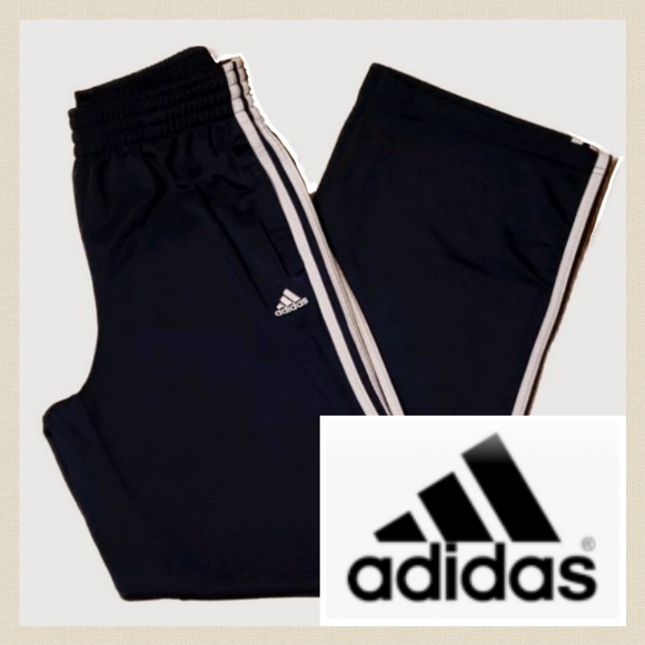 adidas Pants - ADIDAS Navy & White Track Pants Medium